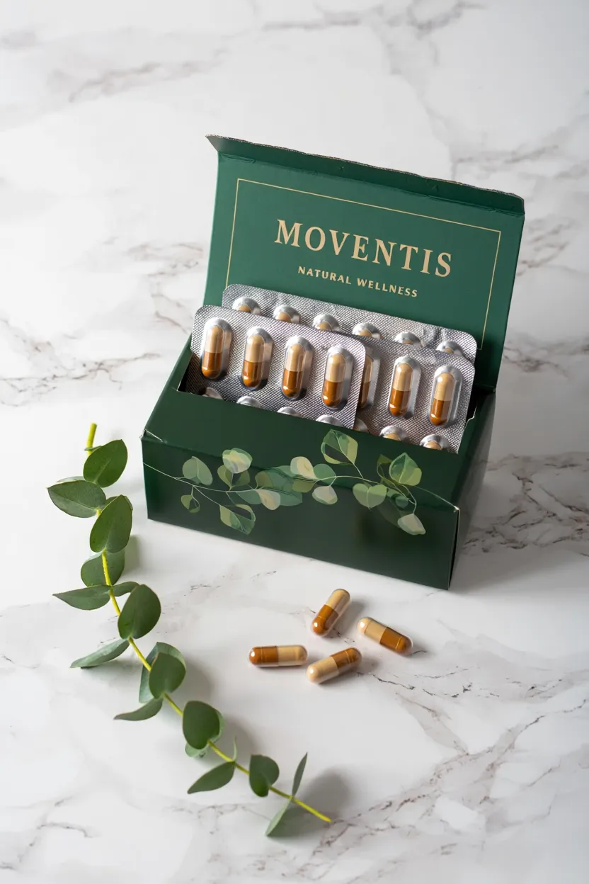 Moventis dietary supplement package with natural ingredients